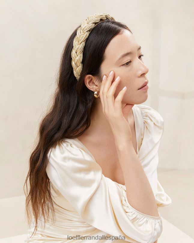 accesorios 04282139 oro mujer Loeffler Randall diadema trenzada lila