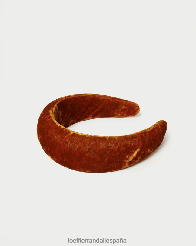 accesorios 04282145 ocre mujer Loeffler Randall diadema de terciopelo bellamy