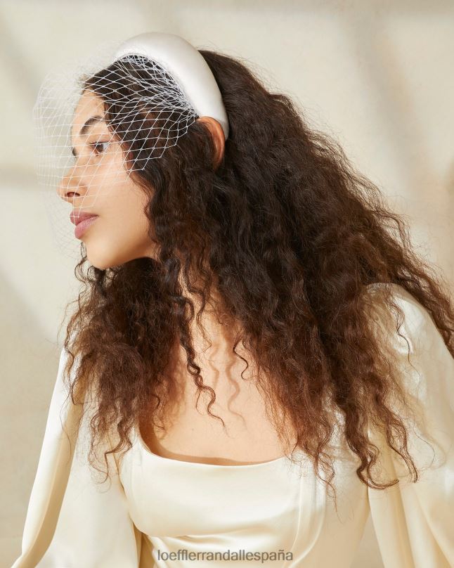 accesorios 04282149 crema mujer Loeffler Randall diadema con velo adora