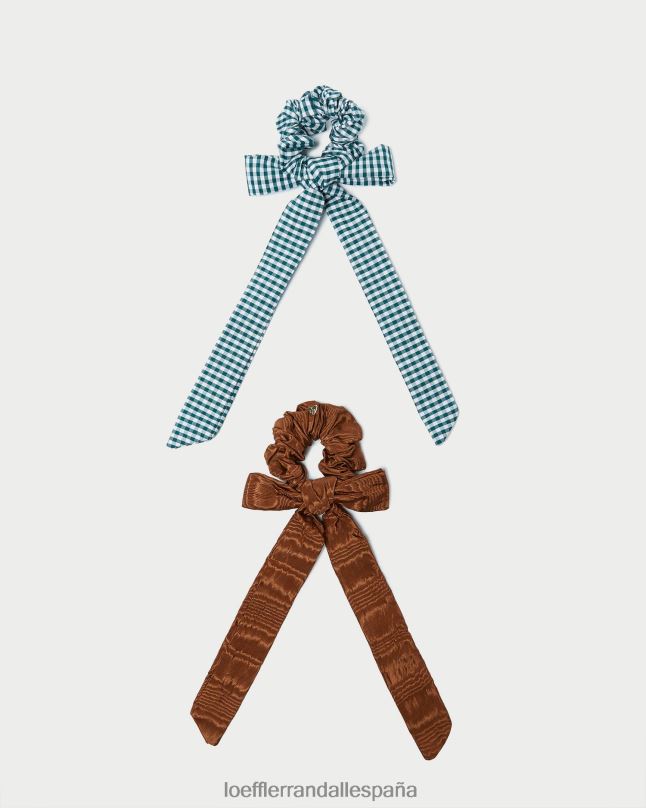 accesorios 04282162 nuez moscada/mini cuadros verdes mujer Loeffler Randall coleteros con lazo