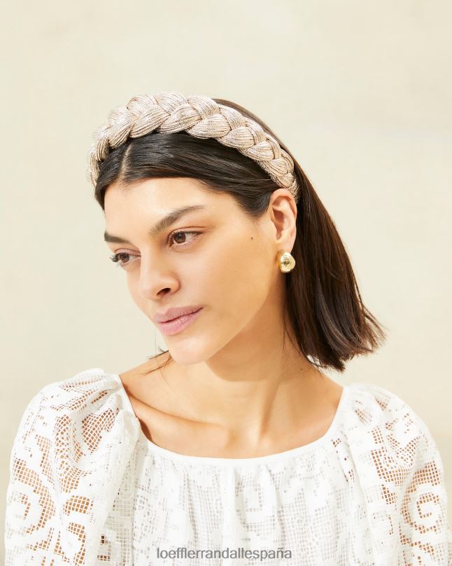 accesorios 04282164 champán mujer Loeffler Randall diadema trenzada lila