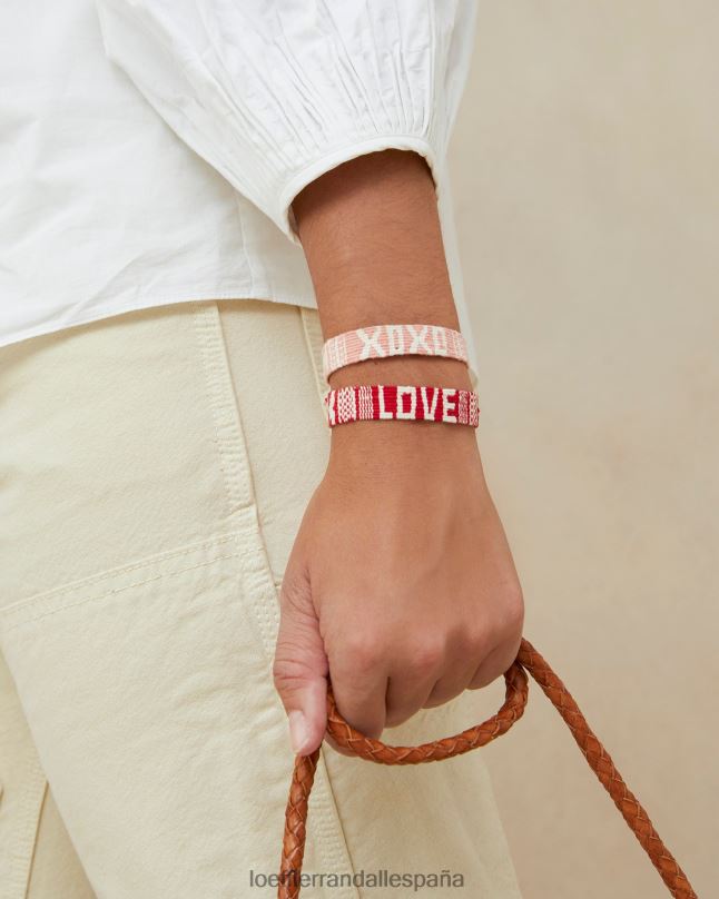 accesorios 04282406 Rosa rojo mujer Loeffler Randall pulseras de amor xoxo