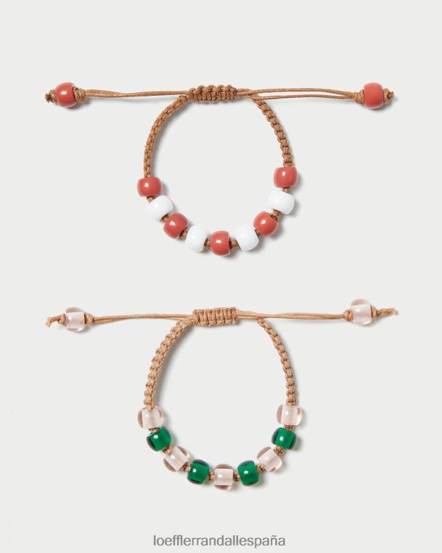 accesorios 04282407 rosa multicolor mujer Loeffler Randall conjunto de pulsera con cuentas zena