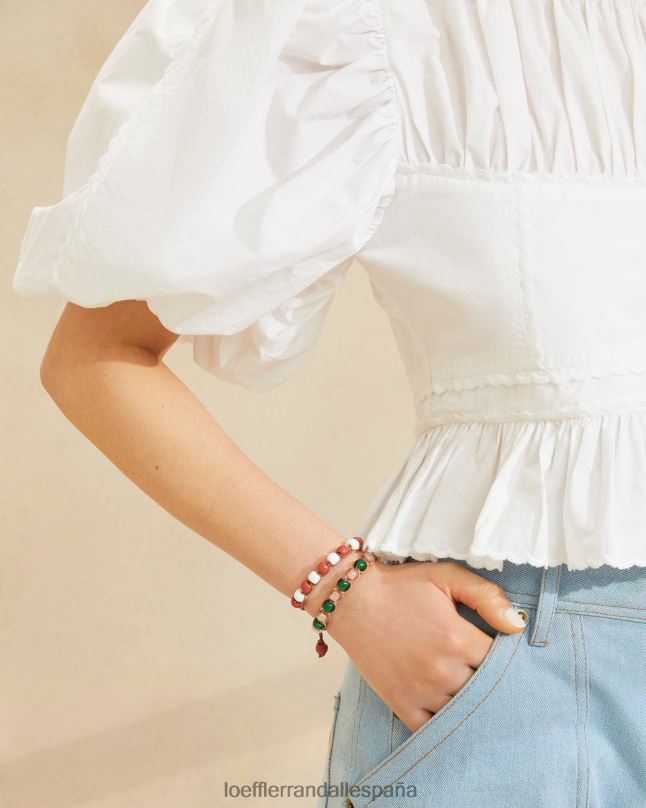 accesorios 04282407 rosa multicolor mujer Loeffler Randall conjunto de pulsera con cuentas zena