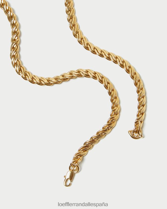 accesorios 04282409 oro mujer Loeffler Randall collar de cadena con candado Allegra