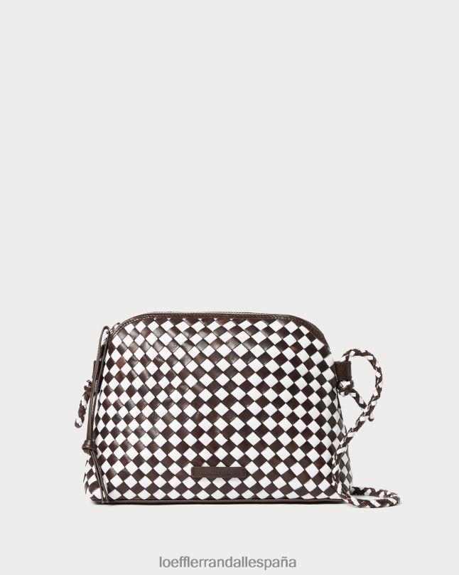bolsas 04282332 chocolate/blanco mujer Loeffler Randall bandolera tejida mallory