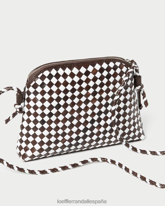 bolsas 04282332 chocolate/blanco mujer Loeffler Randall bandolera tejida mallory