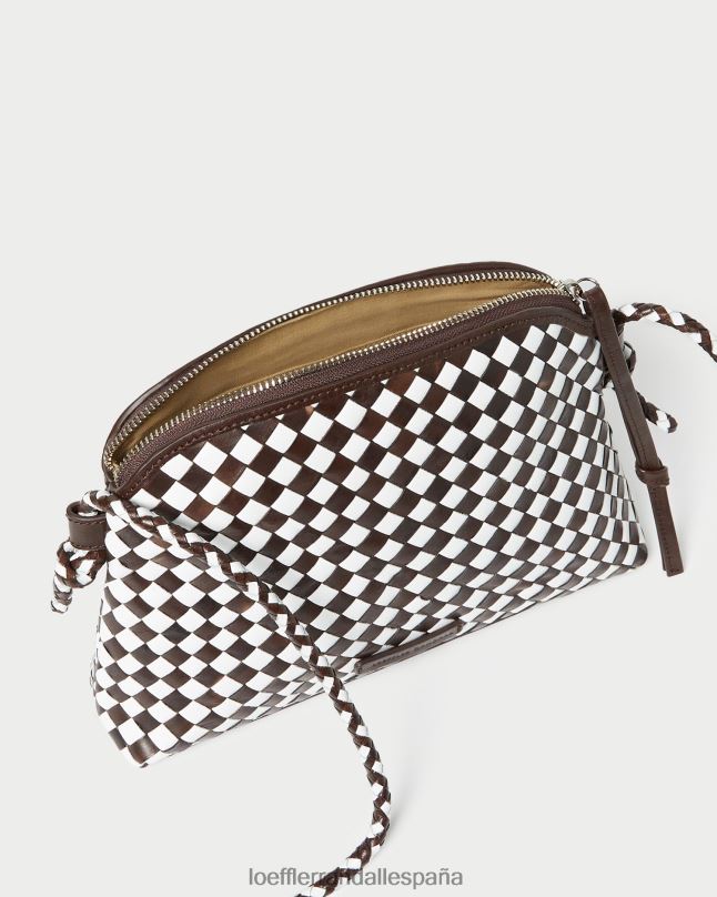 bolsas 04282332 chocolate/blanco mujer Loeffler Randall bandolera tejida mallory
