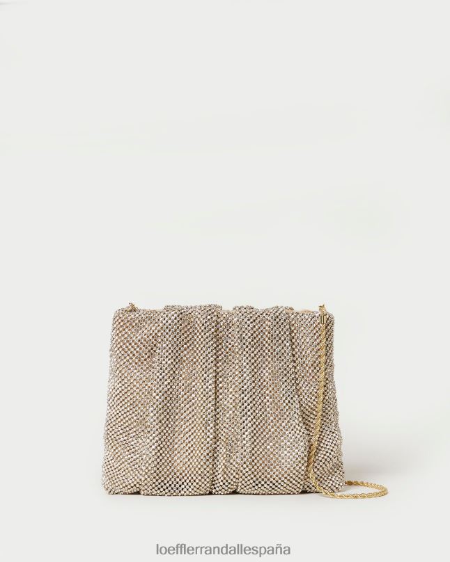 bolsas 04282344 oro mujer Loeffler Randall bolso de mano ember con diamantes fruncidos