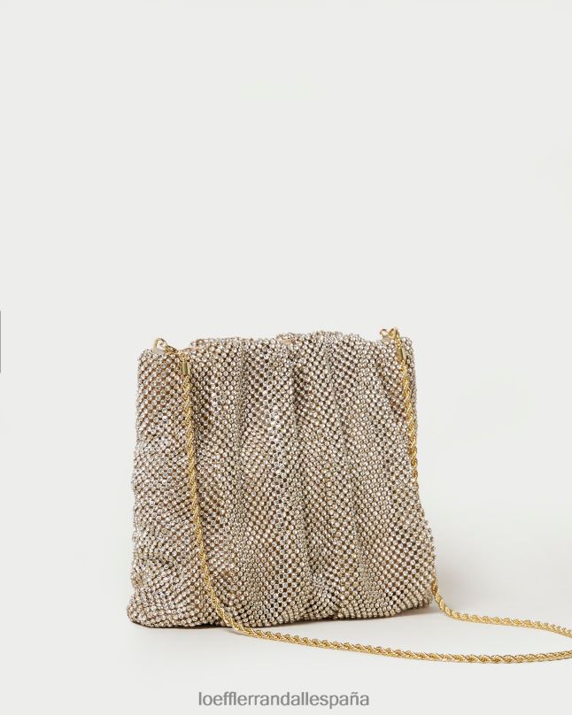 bolsas 04282344 oro mujer Loeffler Randall bolso de mano ember con diamantes fruncidos
