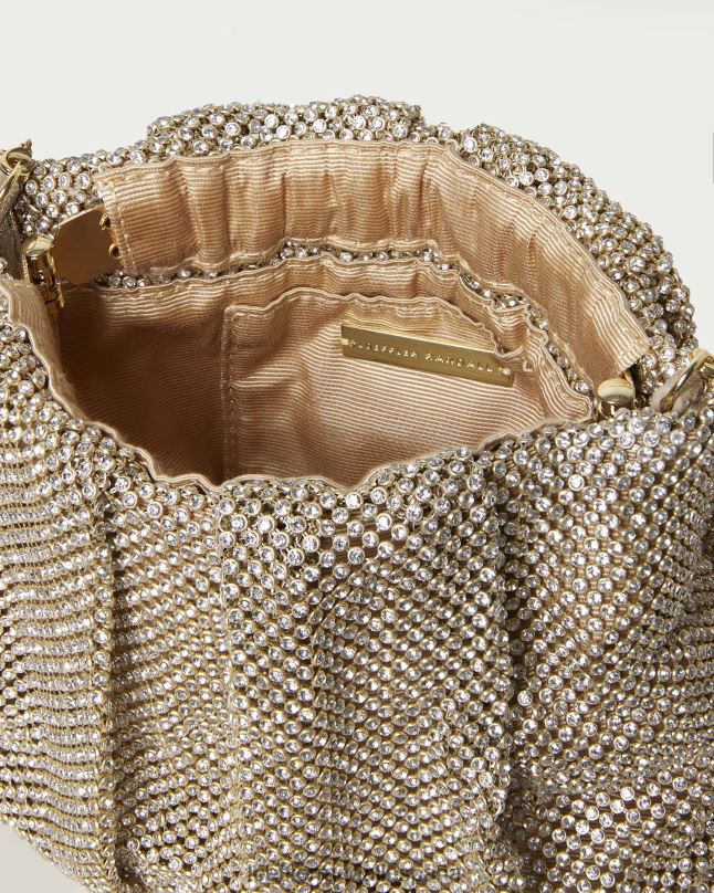 bolsas 04282344 oro mujer Loeffler Randall bolso de mano ember con diamantes fruncidos