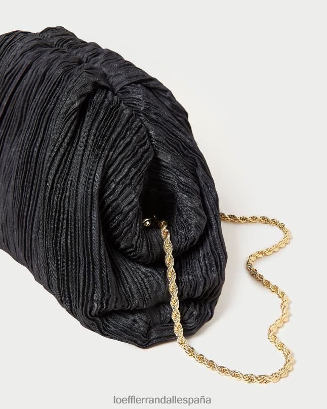 bolsas 04282354 negro mujer Loeffler Randall bolso de mano bailey con cúpula plisada