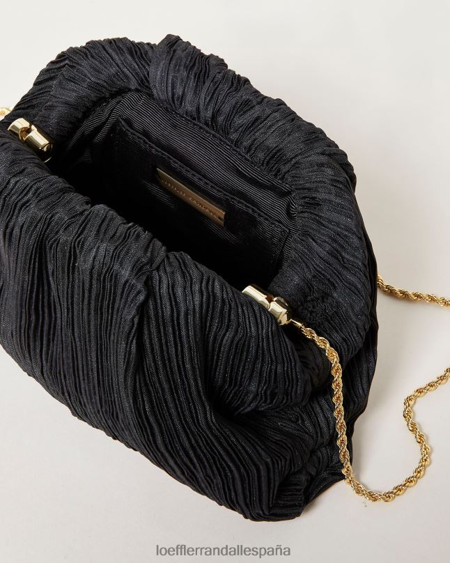 bolsas 04282354 negro mujer Loeffler Randall bolso de mano bailey con cúpula plisada