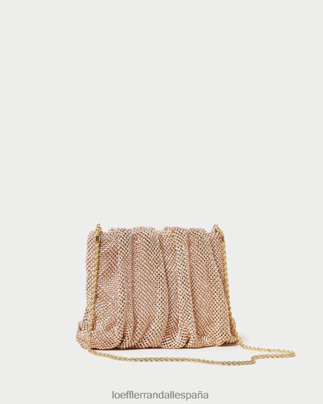 bolsas 04282359 durazno claro mujer Loeffler Randall bolso de mano ember con diamantes fruncidos