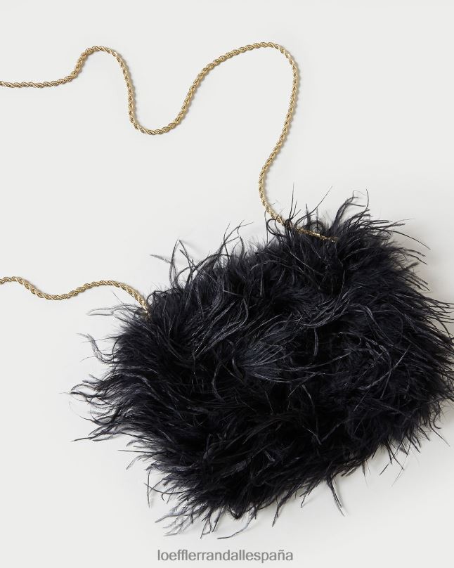 bolsas 04282361 negro mujer Loeffler Randall bolso mini plumas zahara