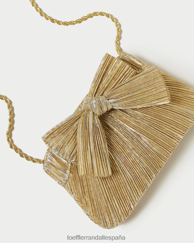 bolsas 04282365 oro mujer Loeffler Randall bolso de mano rochelle mini con lazo