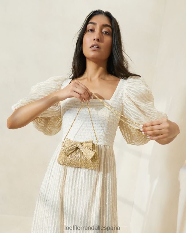 bolsas 04282365 oro mujer Loeffler Randall bolso de mano rochelle mini con lazo