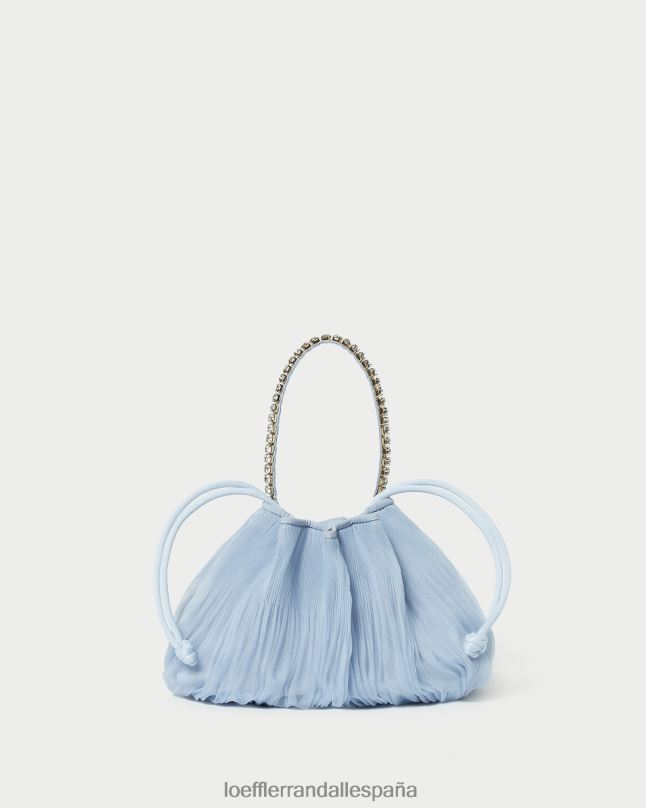 bolsas 04282370 azul mujer Loeffler Randall bolsa layne plisada con diamantes de imitación