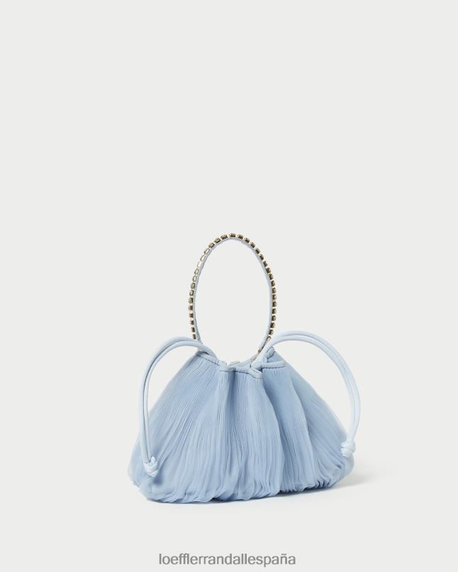 bolsas 04282370 azul mujer Loeffler Randall bolsa layne plisada con diamantes de imitación
