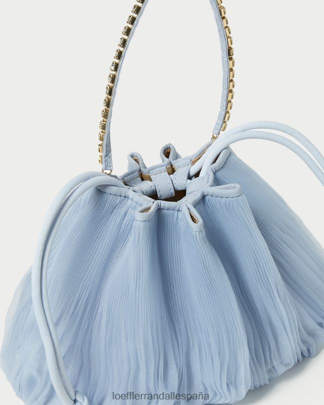 bolsas 04282370 azul mujer Loeffler Randall bolsa layne plisada con diamantes de imitación