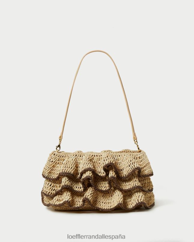 bolsas 04282374 natural/marrón mujer Loeffler Randall bolso de mano odette con volantes