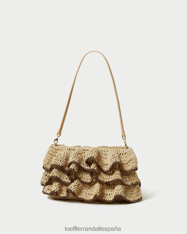 bolsas 04282374 natural/marrón mujer Loeffler Randall bolso de mano odette con volantes