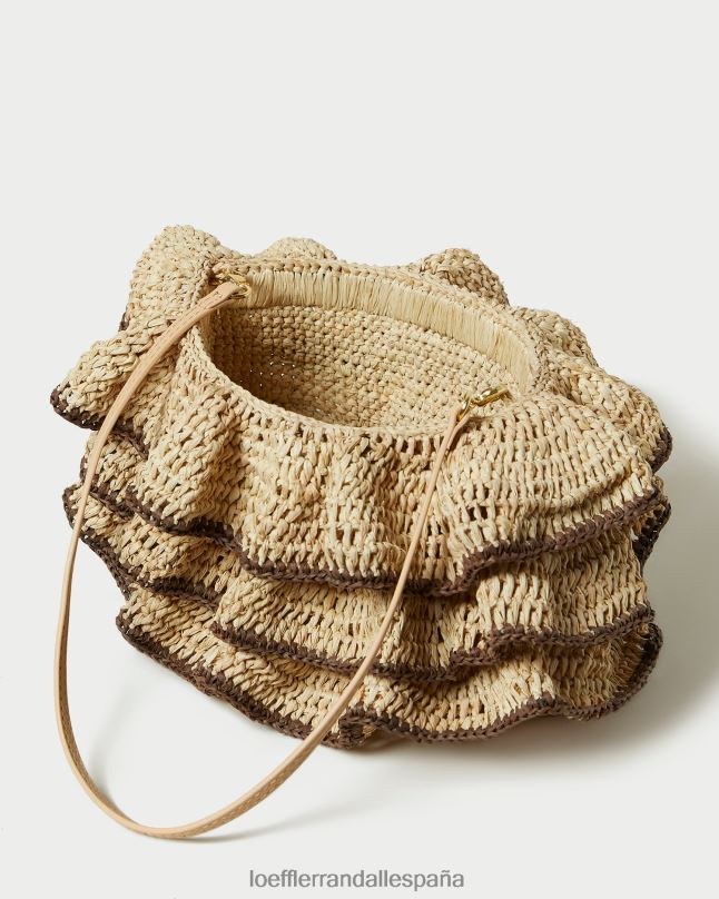 bolsas 04282374 natural/marrón mujer Loeffler Randall bolso de mano odette con volantes