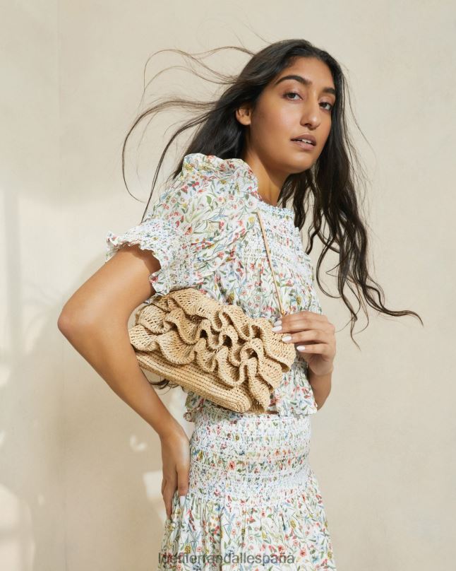 bolsas 04282375 natural mujer Loeffler Randall bolso de mano odette con volantes