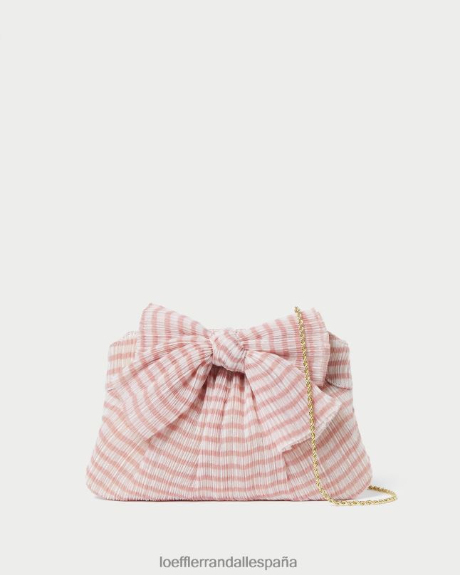 bolsas 04282380 cuadros de color rosa suave mujer Loeffler Randall bolso de mano con lazo rayne