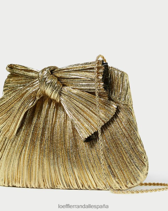bolsas 04282384 oro mujer Loeffler Randall bolso de mano con lazo rayne