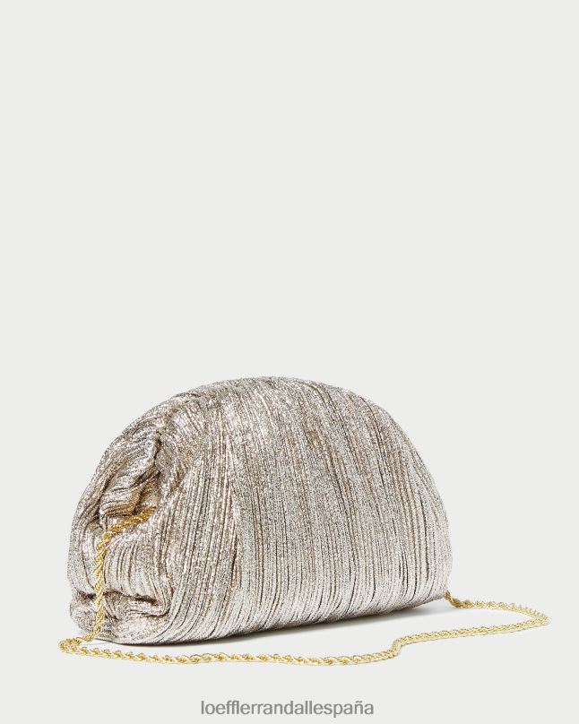 bolsas 04282386 champán mujer Loeffler Randall bolso de mano bailey con cúpula plisada