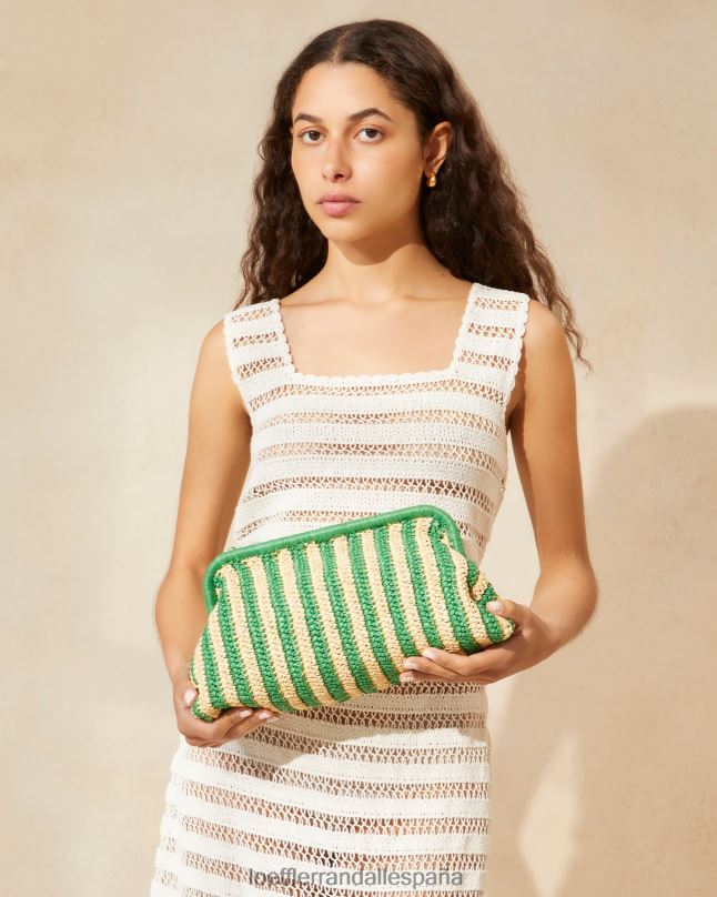 bolsas 04282391 raya natural/verde mujer Loeffler Randall embrague de marco trudie