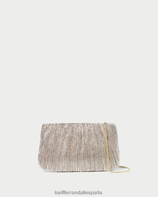 bolsas 04282393 champán mujer Loeffler Randall bolso de mano brit plano y plisado