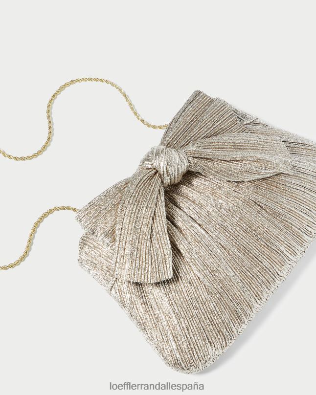 bolsas 04282394 champán mujer Loeffler Randall bolso de mano con lazo rayne