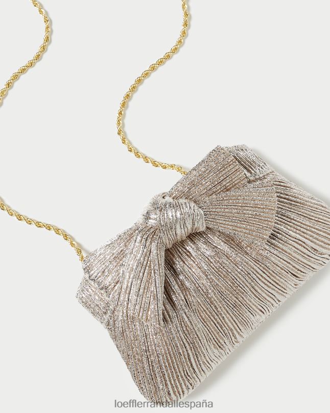 bolsas 04282395 champán mujer Loeffler Randall bolso de mano rochelle mini con lazo
