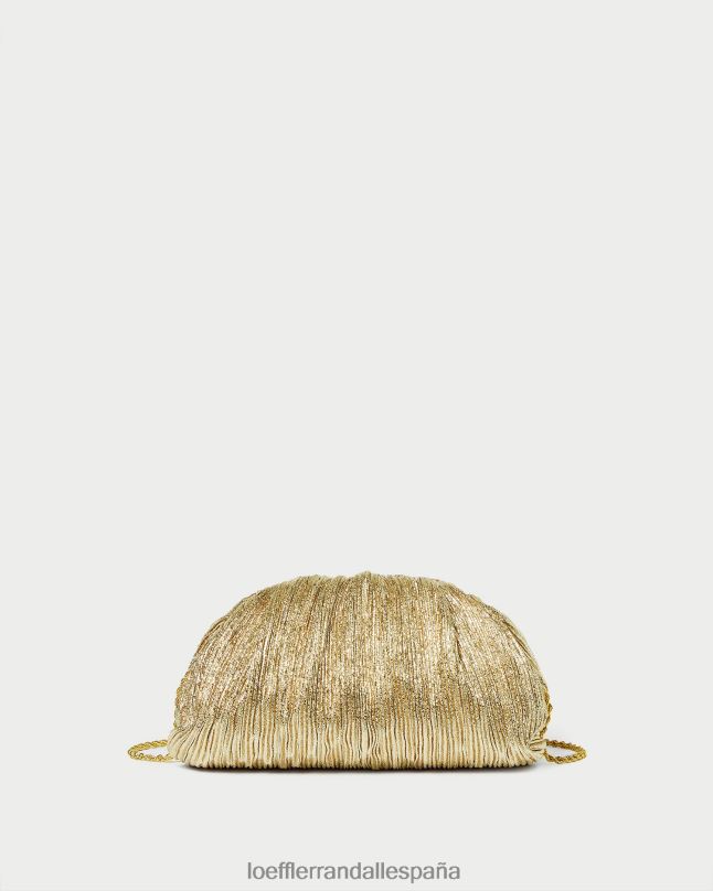 bolsas 04282397 oro mujer Loeffler Randall bolso de mano bailey con cúpula plisada