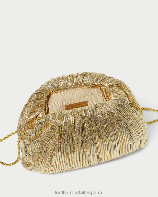 bolsas 04282397 oro mujer Loeffler Randall bolso de mano bailey con cúpula plisada
