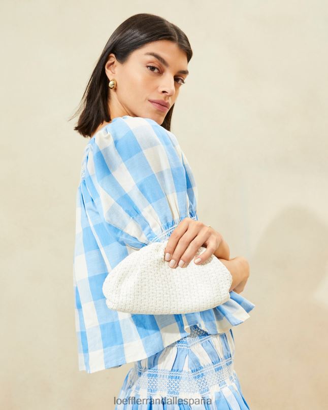 bolsas 04282398 blanco mujer Loeffler Randall bolso de mano bailey de rafia con cúpula