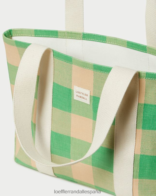 bolsas 04282314 cuadros vichy verde/caramelo mujer Loeffler Randall bolso tote bennett mediano