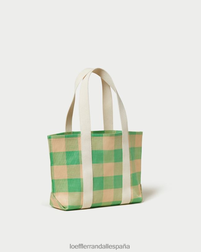 bolsas 04282314 cuadros vichy verde/caramelo mujer Loeffler Randall bolso tote bennett mediano