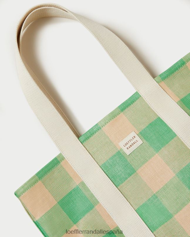bolsas 04282314 cuadros vichy verde/caramelo mujer Loeffler Randall bolso tote bennett mediano