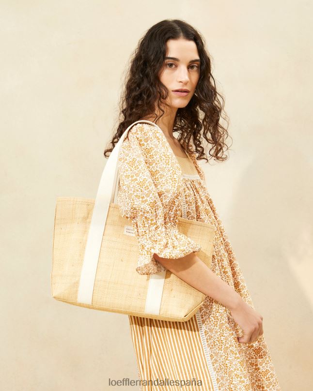 bolsas 04282316 rafia natural mujer Loeffler Randall bolso tote bennett mediano