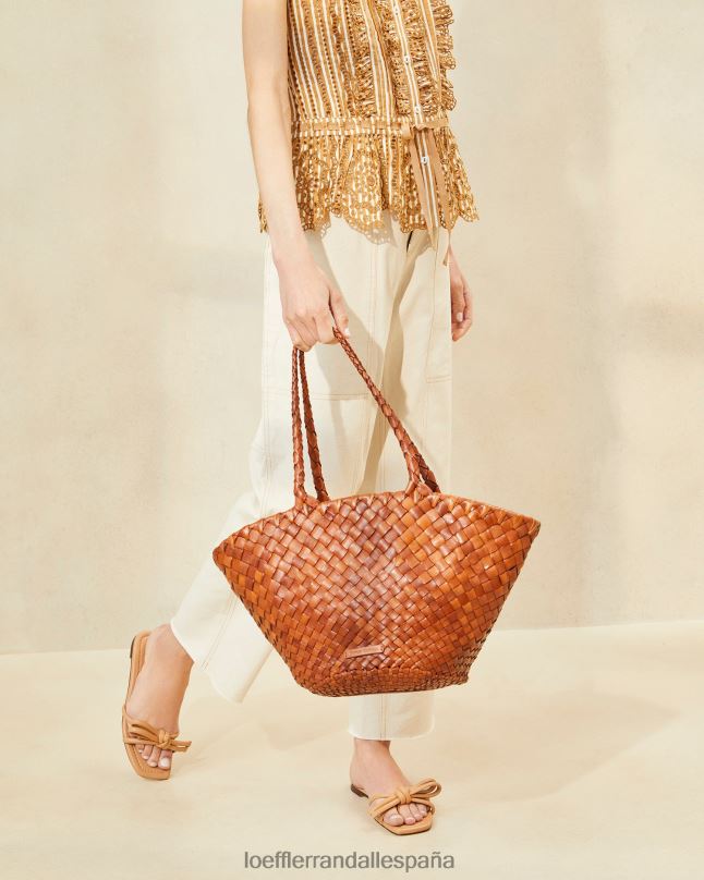 bolsas 04282318 madera mujer Loeffler Randall bolso tote kai de cuero tejido