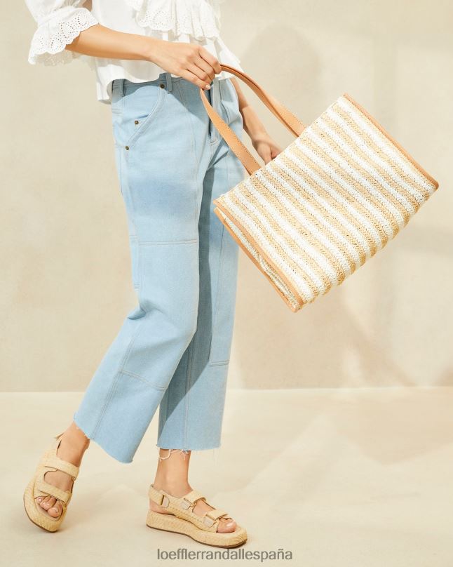 bolsas 04282323 blanco/raya natural mujer Loeffler Randall bolso tote pia de crochet natural