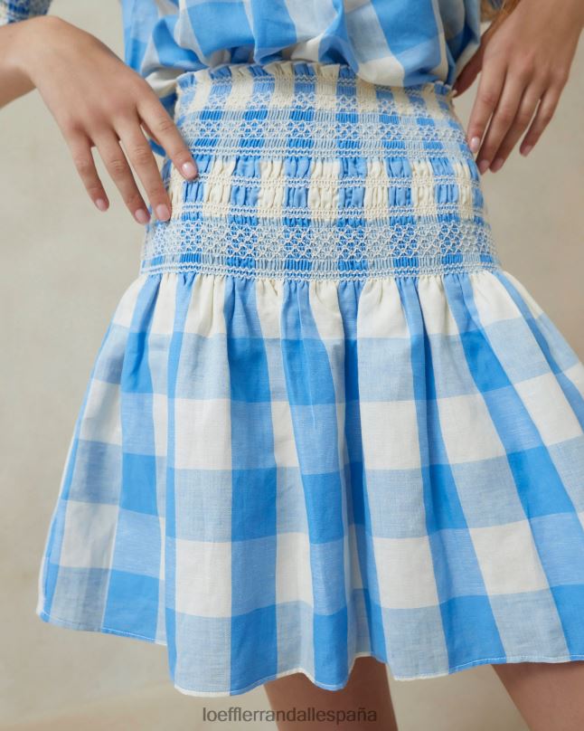 ropa 04282220 guinga azul mujer Loeffler Randall falda fruncida Gilles