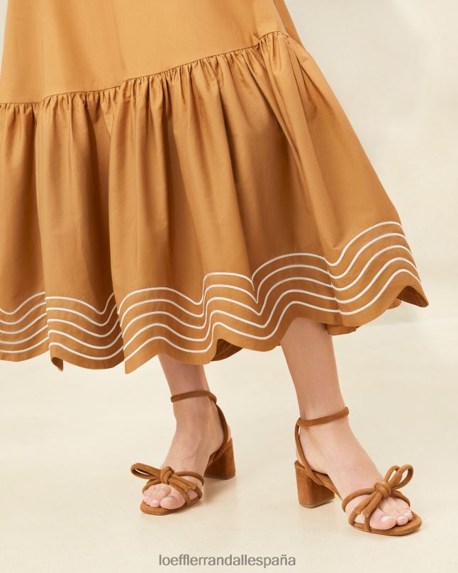 ropa 04282228 marrón mujer Loeffler Randall falda ópalo con dobladillo con volantes