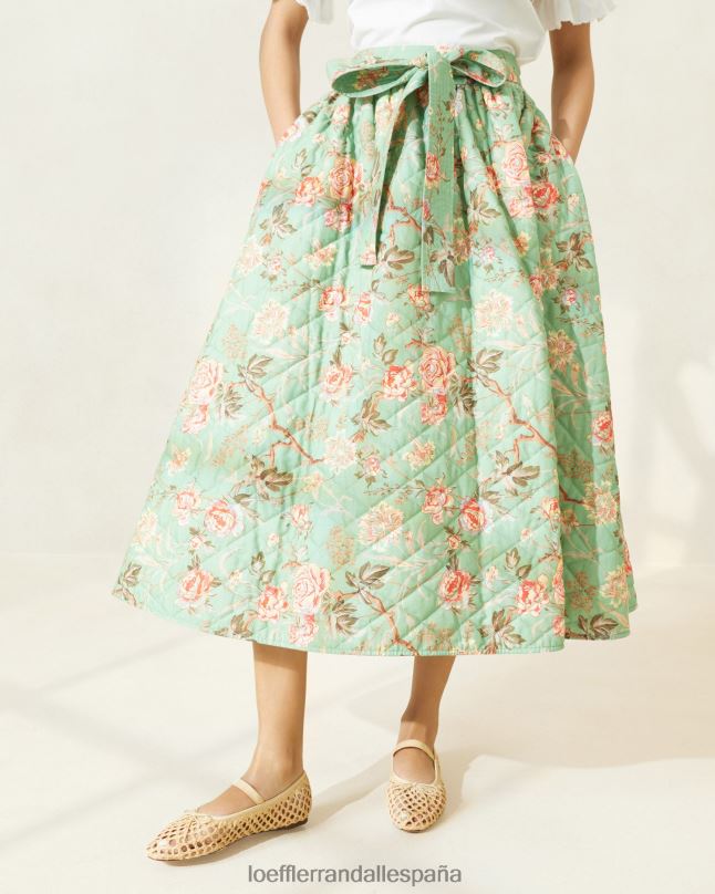 ropa 04282231 salvia botánico floral mujer Loeffler Randall falda acolchada