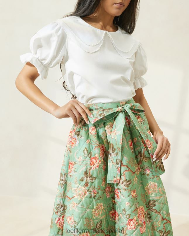 ropa 04282231 salvia botánico floral mujer Loeffler Randall falda acolchada