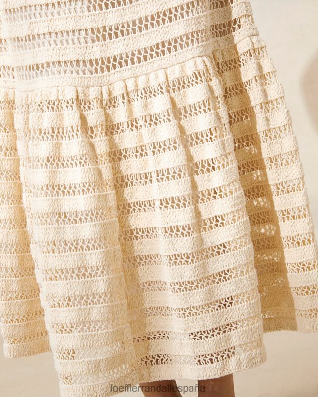 ropa 04282232 natural mujer Loeffler Randall falda scarlett de crochet con dobladillo con volantes