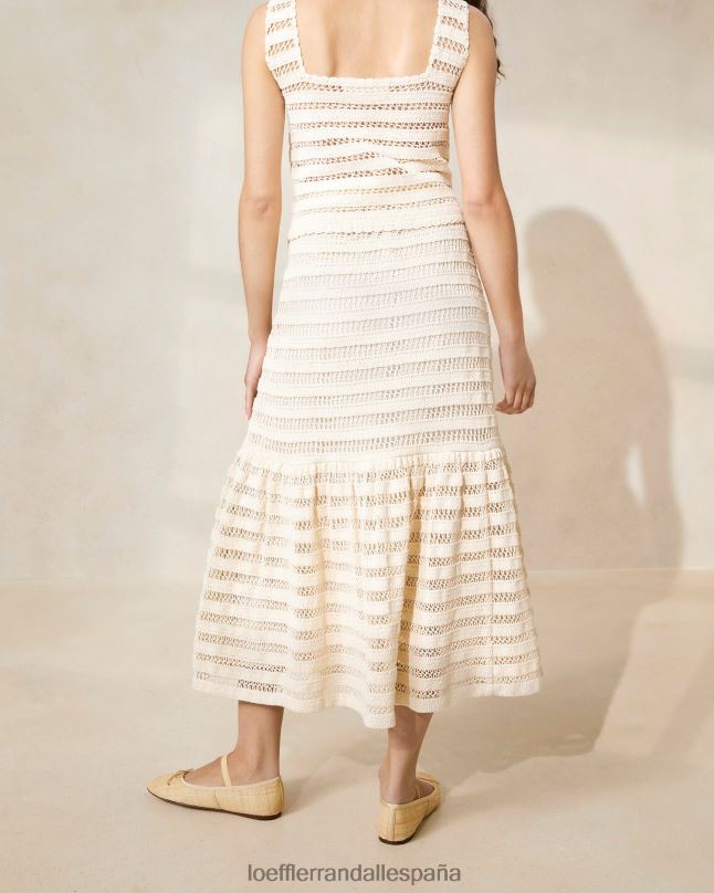 ropa 04282232 natural mujer Loeffler Randall falda scarlett de crochet con dobladillo con volantes